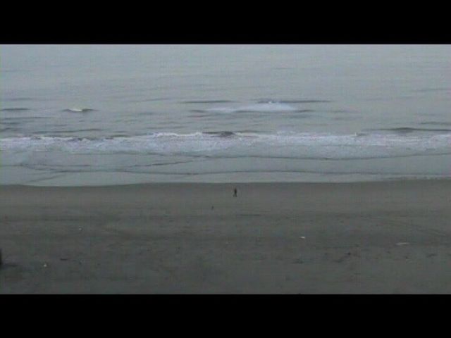 Néronne sur la plage d'Ostende vue du ciel